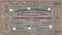 Suiza 20 Francs Head of woman - 29-09-1927 Serial 10 F