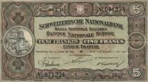 Suiza 5 Francs - 01-07-1922 - P.11f