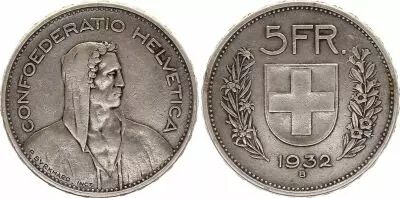 Suiza 5 Francs Guillame Tell,  Arms - 1923