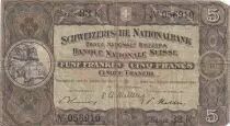 Suiza 5 Francs William Tell - 16-10-1947 - Serial 33 K