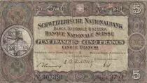 Suiza 5 Francs William Tell - 16-10-1947 - Serial 37 O