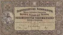 Suiza 5 Francs William Tell - 22-02-1951 - Serial 49 O