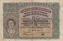 Suiza 50 Francs Woman\'s head - 01-10-1972 - Serial 11D