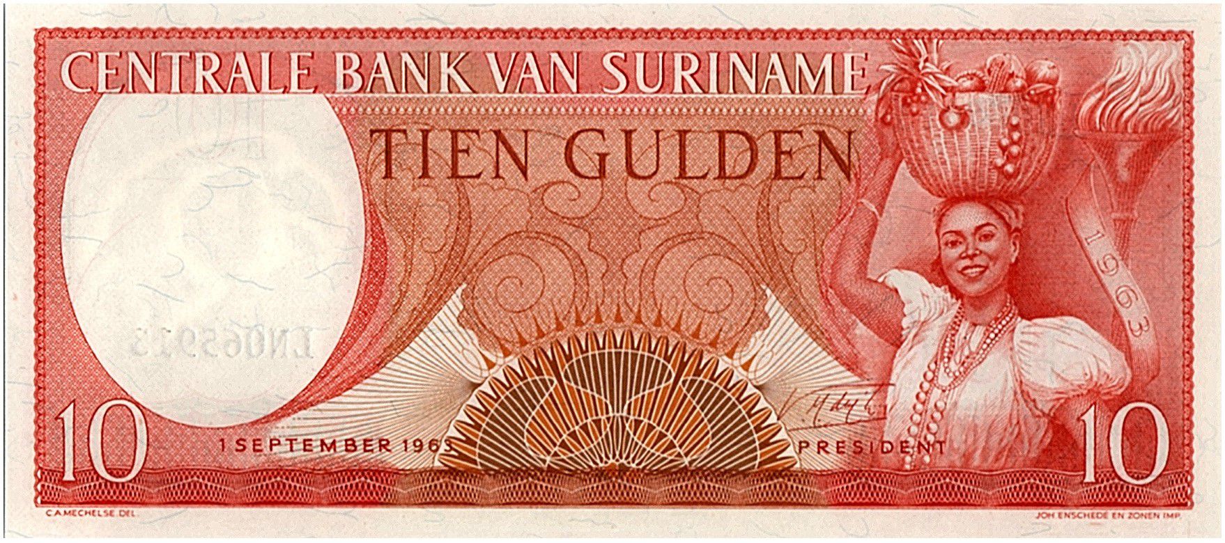 Bank11292 Details about   Suriname 1982 10 Gulden UNCSoldiers and Women 