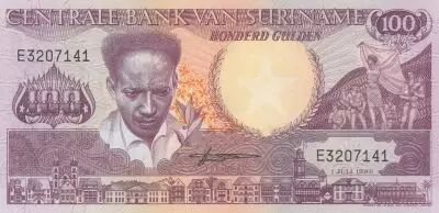 Suriname 100 Gulden, Anton Dekom - Toucan - 1986 - UNC - P.133 a