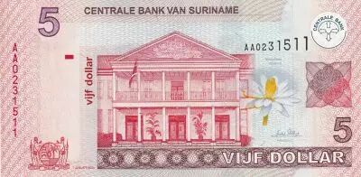 Suriname 5 Dollars - Banque - Gran-Rio Sula - 2004 - P.158a