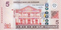 Suriname 5 Dollars Bank - Gran-Rio Sula - 2012
