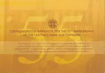 Suriname 50 Dollars - 55th anniversary of the Central Bank of Suriname - Folder - 2019 - UNC - P.NEW