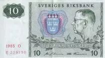 Svezia 10 Kronor - King Gustaf VI - 1985 - Serial O - P.52d