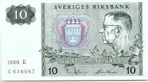 Svezia 10 Kronor  Carl XVI Gustaf - 1966 - E - aUNC - P.52b