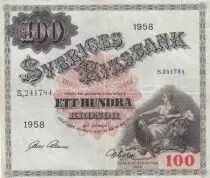 Svezia 100 Kronor - Svea - Gustav Vasa - 1958 - Serial S - P.45d