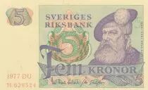 Svezia 5 Kronor - Gustav Vasa - 1977 - DU - P.51
