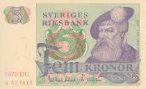 Svezia 5 Kronor - Gustav Vasa - 1978 - DU - P.51d