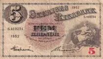 Svezia 5 Kronor - Svea - Gustav Vasa - 1952 - Serial S - P.33ai