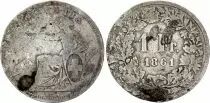 Svizzera 1 Franc Helvetia seated - 1861 - B Bern - Silver