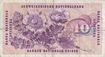 Svizzera 10 Francs 1967 - Gottfried Keller, Carnation Flowers - 15-01-1969 - Serial 61E