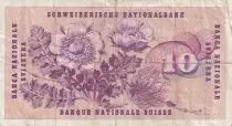 Svizzera 10 Francs 1967 - Gottfried Keller, Carnation Flowers - 26-10-1961 - Serial 24Q