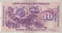 Svizzera 10 Francs 1972 - Gottfried Keller, Carnation Flowers - Serial 78 P