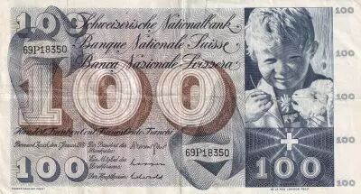 Svizzera 100 Francs Child - St Martin - 30-06-167 Serial 60T