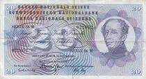 Svizzera 20 Francs, Guillaume-Henri Dufour, silver thistle - 1972 - F - P.46t - Serial 86 M