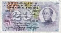 Svizzera 20 Francs, Guillaume-Henri Dufour, silver thistle - 21-01-1965 - Serial 43E