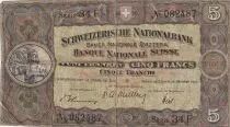 Svizzera 5 Francs William Tell - 16-10-1947 - Serial 34 F