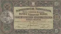 Svizzera 5 Francs William Tell - 17-05-1939 Serial 21 O  - F to VF - P.11i