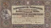 Svizzera 5 Francs William Tell - 22-02-1951 - Serial 52 Y