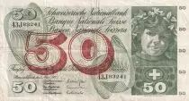 Svizzera 50 Francs - Young girl - Harvesting apple - 04-10-1957 - Serial 7Z - P.47b