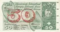 Svizzera 50 Francs Young girl - Harvesting apple - 1955 - P.47a - Serial 2W