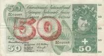 Svizzera 50 Francs Young girl - Harvesting apple - 1955 - P.47a - Serial 2Z