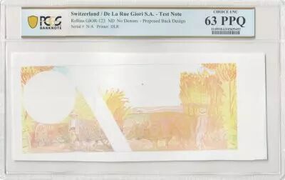 Svizzera Echantillon De la Rue Giori - Rollins GIOR-123 - Test note - UNIFACE