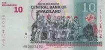 Swasiland 10 Emalangeni - King Mswati III - Dancers - 06-09-2015 - Serial AB