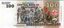 Swaziland 100 Emalangeni Kg Mswati III - Animals - 2010