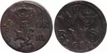 Sweden 1/6 Ore Carl XI - Armoiries - 1668