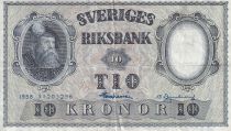 Sweden 10 Kronor - King Gustaf Vasa - 1958 - P.43f