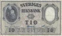 Sweden 10 Kronor - Roi Gustaf Vasa - 1958 - F to VF - P.43c