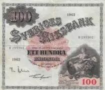 Sweden 100 Kronor - Svea - Gustav Vasa - 1961 - Serial B - P.48d