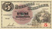 Sweden 5 Kronor - Mother Svea - 1948 - P.33
