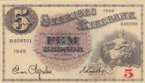 Sweden 5 Kronor Svea - Gustav Vasa - 1949 - D.859301