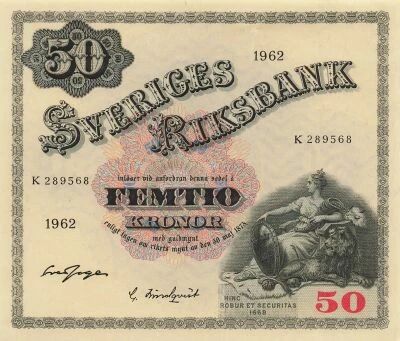 Sweden 50 Kronor - Mother Svea - 1962 - P.47