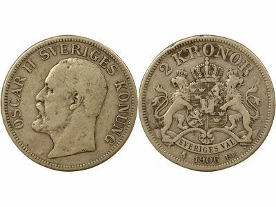 Sweden Oscar II - 5 Silver Kronor - 1906 Kungsholmen