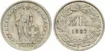 Switzerland 1/2 Franc Helvetia - 1957 - B Bern - Silver