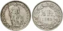Switzerland 1/2 Franc Helvetia - 1962 - B Bern - Silver