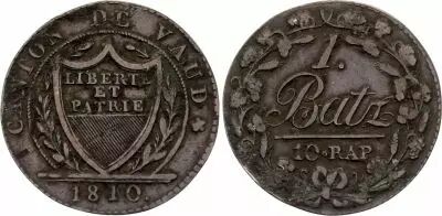 Switzerland 1 Batz - Canton de Vaud - 18102.26