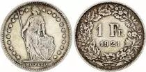 Switzerland 1 Franc Helvetia - 1921 - B Bern - Silver