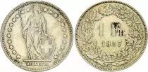 Switzerland 1 Franc Helvetia - 1957 - B Bern - Silver