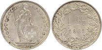 Switzerland 1 Franc Helvetia - 1961 - B Bern - Silver
