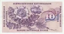 Switzerland 10 Francs - Gottfried Keller - Carnation Flowers - 07-02-1974 - Serial 90G