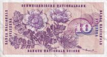 Switzerland 10 Francs - Gottfried Keller - Flowers - 1972 - P.45r